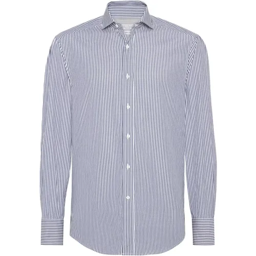 Casual Shirts, male, , Size: XL Cotton Shirt - BRUNELLO CUCINELLI - Modalova