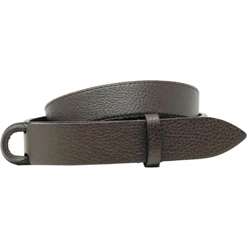 Belts, male, , Size: ONE SIZE Hammered Dark Leather Belt - Orciani - Modalova