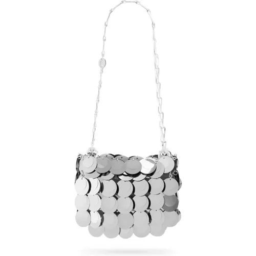 Sparkle Mini Bag in Silver , female, Sizes: ONE SIZE - Paco Rabanne - Modalova