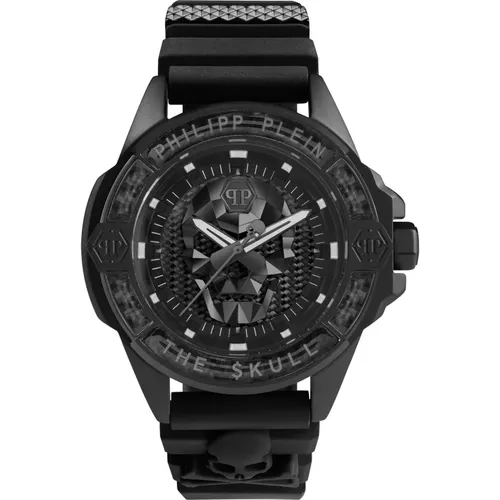 Watches, male, , Size: ONE SIZE Carbon Fiber Skull Watch - Philipp Plein - Modalova