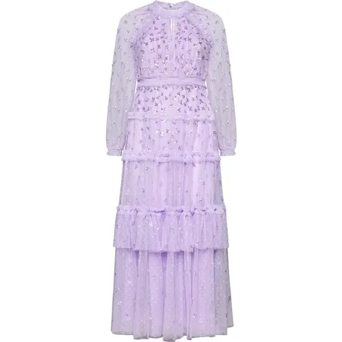 Sequin Embellished Tiered Dress , female, Sizes: S - Needle & Thread - Modalova
