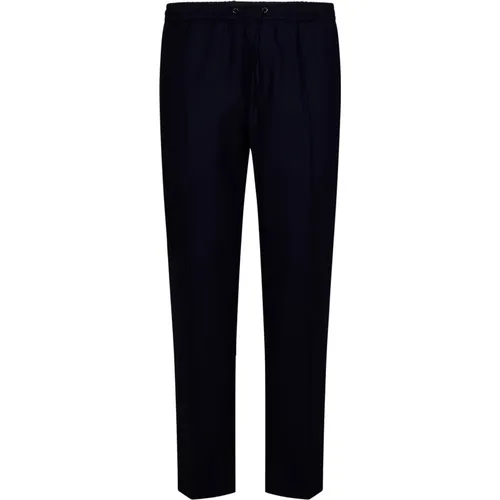 Slim-fit Wool Trousers with Adjustable Waistband , male, Sizes: L, S - Calvin Klein - Modalova