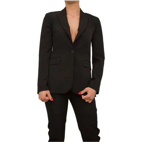 Luxuriöse Lange Schwarze Jacke , Damen, Größe: XL - Liu Jo - Modalova