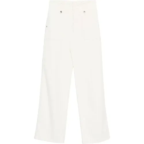 Wide Jeans, female, , Size: S Jeans Bianco Aw25 - Ermanno Scervino - Modalova