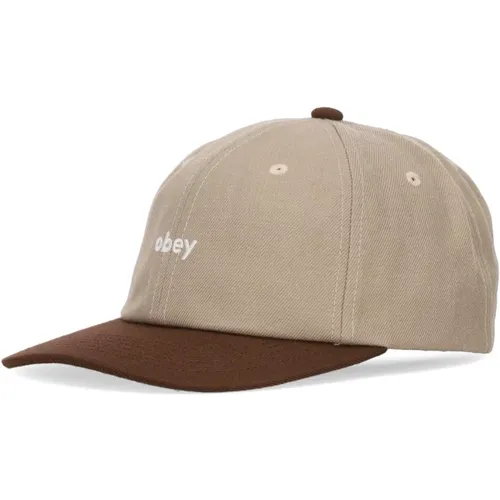 Caps, male, , Size: ONE SIZE Curved Visor Cap Snapback Khaki Multi - Obey - Modalova