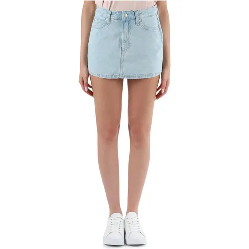 Denim Minirock mit fünf Taschen , Damen, Größe: W30 - Calvin Klein Jeans - Modalova