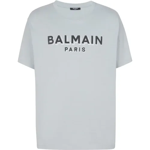 Logo Print Jersey T-Shirt , Herren, Größe: XS - Balmain - Modalova