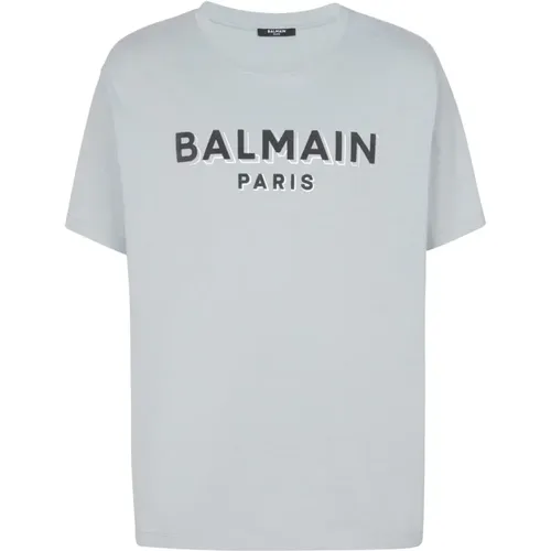 Logo Print Jersey T-Shirt , male, Sizes: XS, L - Balmain - Modalova