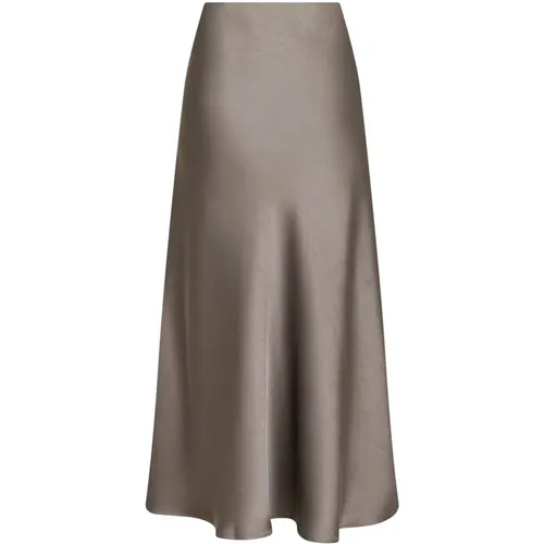 Elegant Grey Satin Skirt , female, Sizes: M - NEO NOIR - Modalova