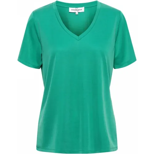 Grünes Marley V-Ausschnitt Shirt , Damen, Größe: L - &Co Woman - Modalova