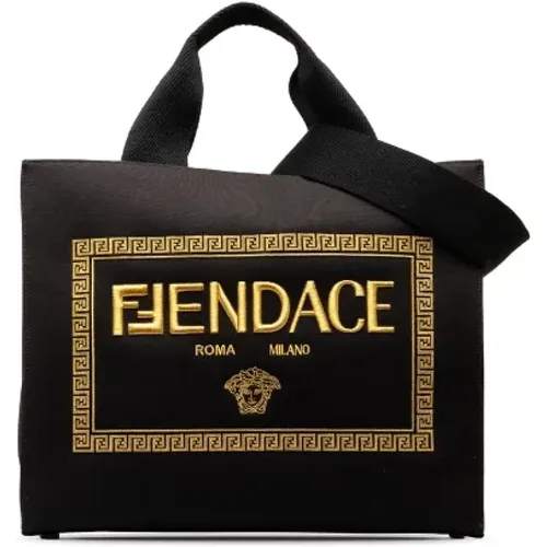 Pre-owned Tote Bags, female, , Size: ONE SIZE Pre-owned Canvas handbags - Fendi Vintage - Modalova