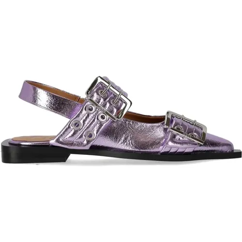 Lavendel Slingback Ballett Flats mit Schnallen - Ganni - Modalova