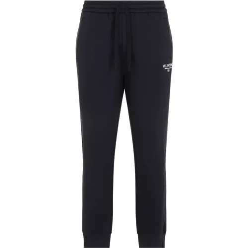 Navy Bianco Jogging Pants Valentino - Valentino - Modalova