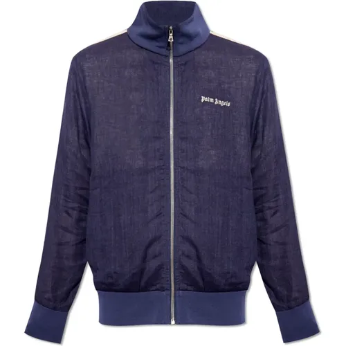 Linen jacket with logo , male, Sizes: L, M, XL, S - Palm Angels - Modalova