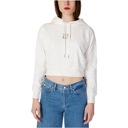 Weißer bedruckter Kapuzenpullover für Frauen , Damen, Größe: XL - Calvin Klein Jeans - Modalova