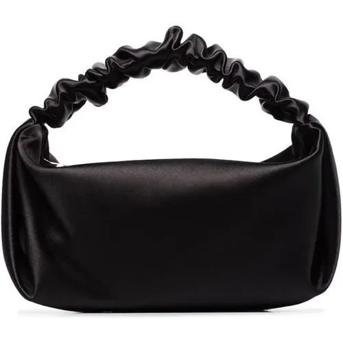 Schwarze Satin Rechteckige Tasche Top Reißverschluss , Damen, Größe: ONE Size - alexander wang - Modalova