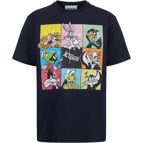 T-Shirt mit Looney Tunes Cartoon-Grafik , Herren, Größe: 4XL - Iceberg - Modalova