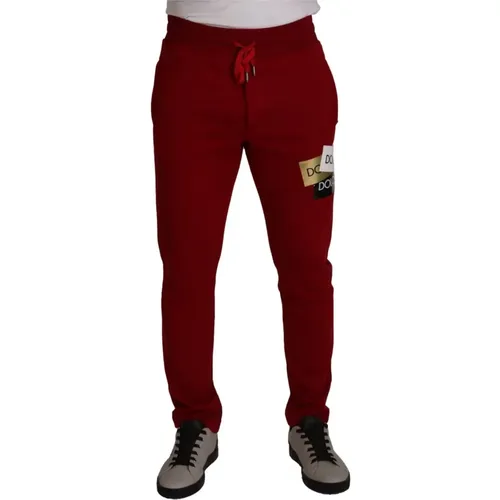 Sweatpants, male, , Size: XS Logo Patch Jogging Sweat Pants - Dolce & Gabbana - Modalova