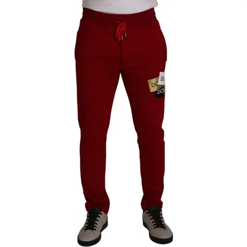 Rote Logo Patch Jogging Sweat Pants - Dolce & Gabbana - Modalova