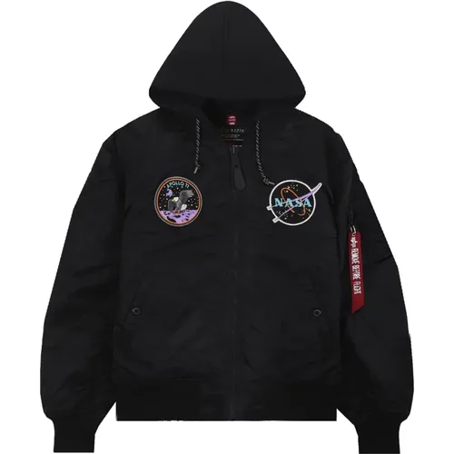 Nasa Bomberjacke Kapuze Herren , Herren, Größe: S - alpha industries - Modalova