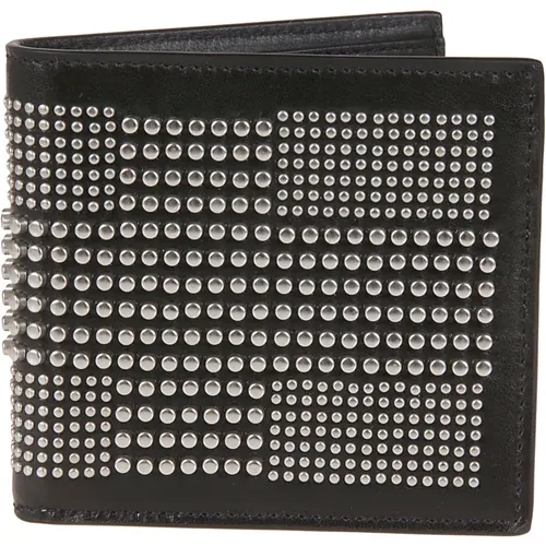 Wallets & Cardholders, male, , Size: ONE SIZE Calfskin Wallet with Stud Detail - alexander mcqueen - Modalova