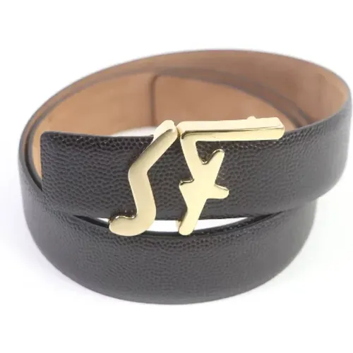 Pre-owned Belts, male, , Size: ONE SIZE Pre-owned Leather belts - Salvatore Ferragamo Pre-owned - Modalova