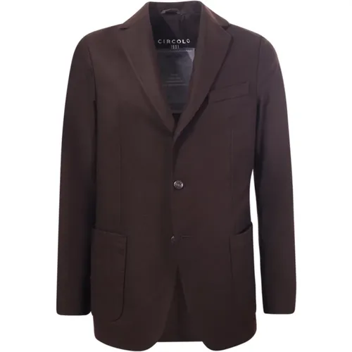 Blazers, male, , Size: S Dark Wool Cashmere Jacket - Circolo 1901 - Modalova