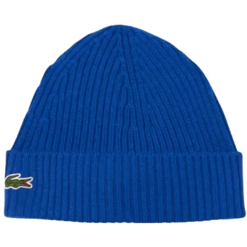 Lazuli Ribbed Knit Winter Beanie , male, Sizes: ONE SIZE - Lacoste - Modalova