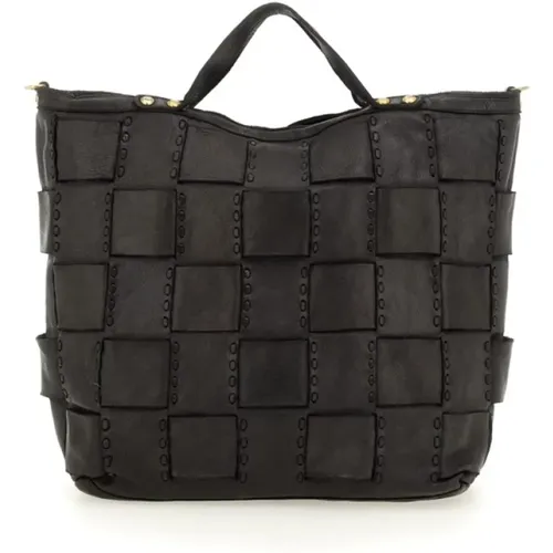 Schwarze Lederhandtaschen Kollektion , Damen, Größe: ONE Size - Campomaggi - Modalova