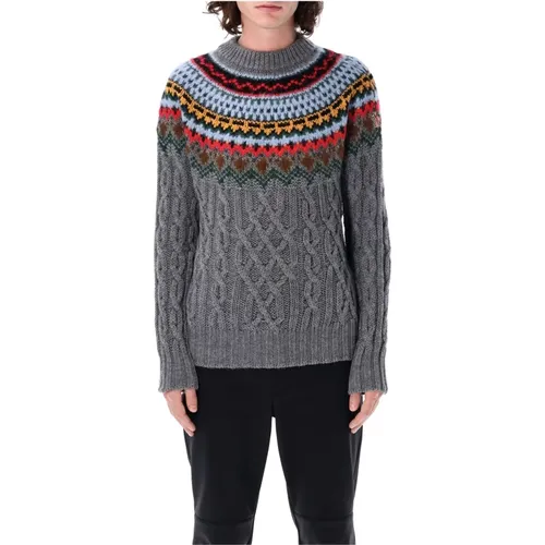 Luxurious Wool Alpaca Sweater Grey , male, Sizes: S - Moncler - Modalova