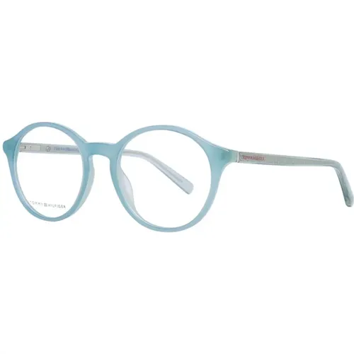 Glasses, female, , Size: ONE SIZE Blue Round Plastic Optical Frames - Tommy Hilfiger - Modalova