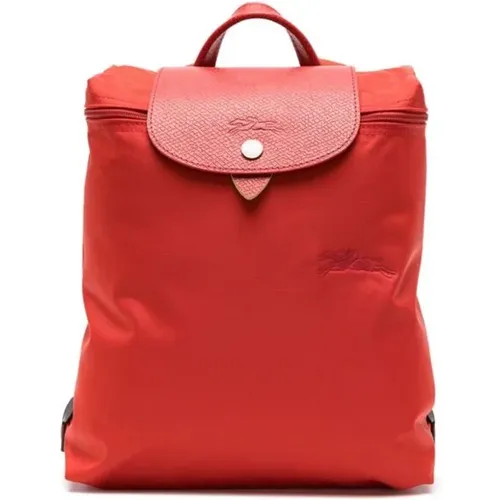 Roter Rucksack aus recyceltem Material mit Logo - Longchamp - Modalova