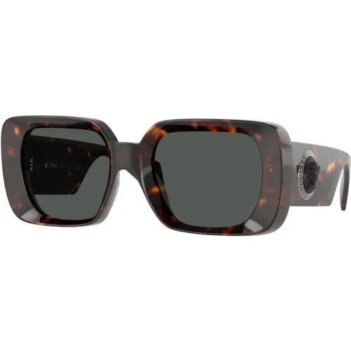 Stylish Sunglasses with Dark Grey Lenses , unisex, Sizes: 54 MM - Versace - Modalova