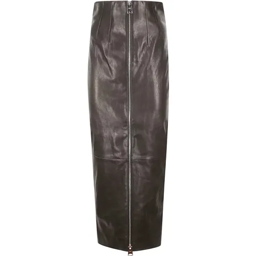 High-Waisted Zip Front Midi Skirt , female, Sizes: XS - Khaite - Modalova