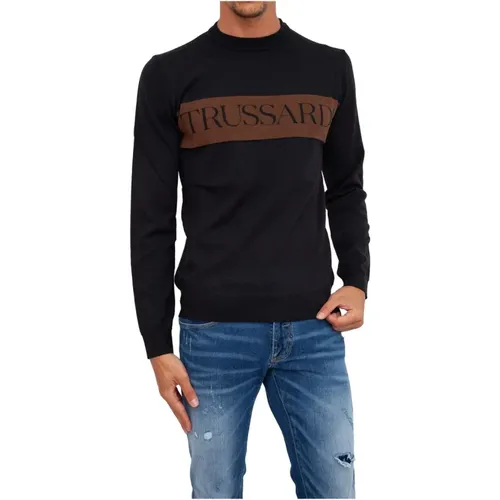 Sweatshirts, male, , Size: 3XL Crew Neck Sweater - Trussardi - Modalova