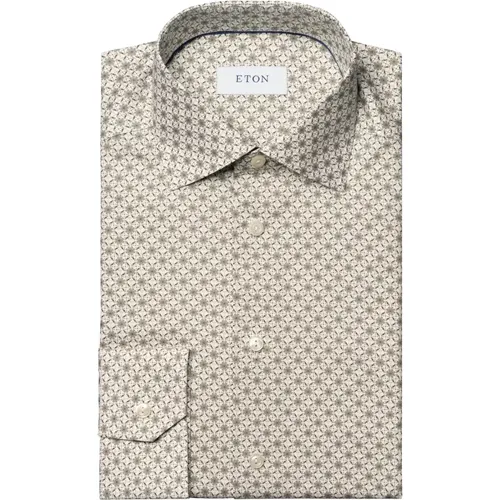 Slim Fit Twill Print Shirt , male, Sizes: 4XL, L, XL, 2XL, 3XL - Eton - Modalova