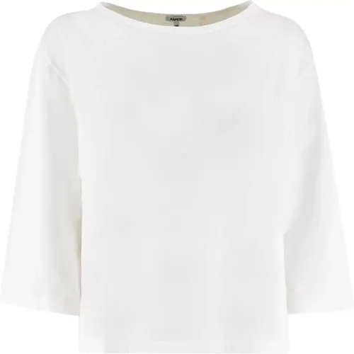 Womens Clothing Knitwear Bianco/ Ss24 , female, Sizes: L, S - Aspesi - Modalova