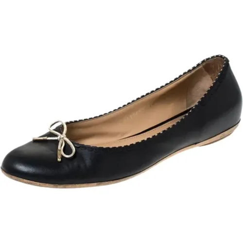 Pre-owned Flats, female, , Size: 10 US Pre-owned Leather flats - Salvatore Ferragamo Pre-owned - Modalova