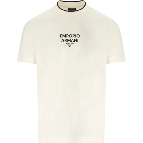 Vanilla Baumwoll Logo T-Shirt , Herren, Größe: L - Emporio Armani - Modalova