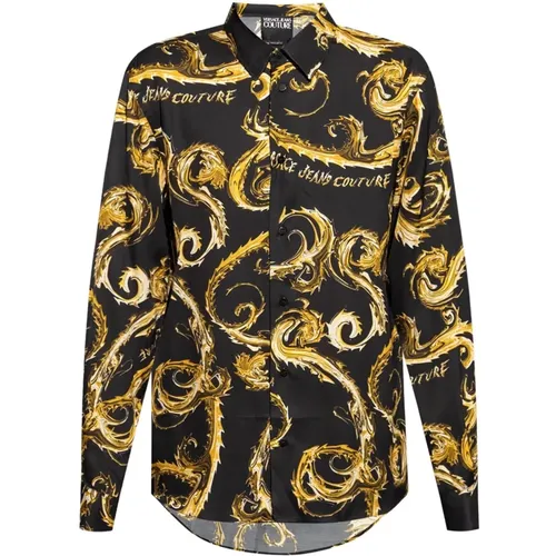 Schwarzes Hemd mit ***cv , Herren, Größe: L - Versace Jeans Couture - Modalova