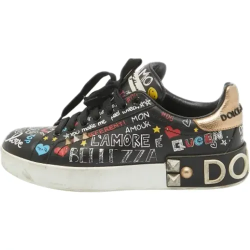 Pre-owned Sneakers, female, , Size: 6 1/2 US Pre-owned Leather sneakers - Dolce & Gabbana Pre-owned - Modalova