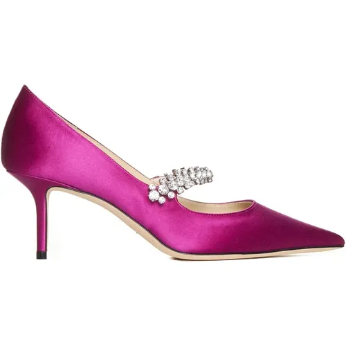 Crystal Embellished Satin Stiletto Heels , female, Sizes: 4 1/2 UK, 5 UK - Jimmy Choo - Modalova