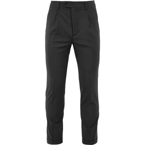 Chinos, male, , Size: M Anthracite Trousers with Gemini 10 Style - Daniele Alessandrini - Modalova