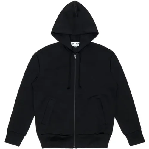 Zip-throughs, male, , Size: L Hooded Sweatshirt with Zipper - Comme des Garçons Play - Modalova