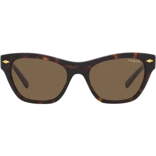 Dark Havana Sunglasses, Sunglasses, Shaded Sunglasses,Opal Brown Sunglasses with Brown Shaded Lenses - Vogue - Modalova