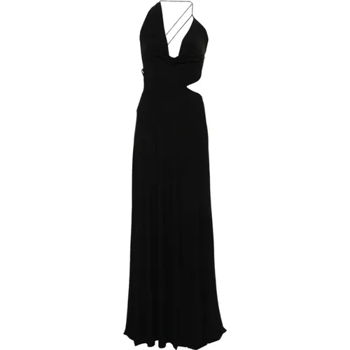 Asymmetrical Plunge Neck Maxi Dress , female, Sizes: ONE SIZE - Amazuin - Modalova