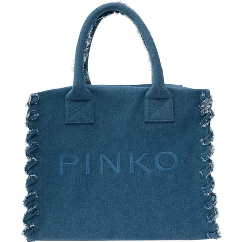 Denim Beach Shopping Bags , female, Sizes: ONE SIZE - pinko - Modalova