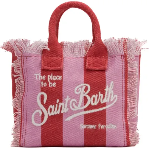 Red Canvas Mini Shopper Bag , female, Sizes: ONE SIZE - MC2 Saint Barth - Modalova