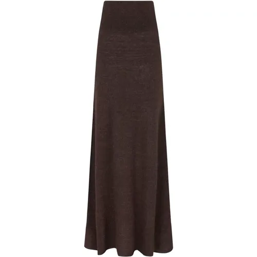 Burgundy Knit Flared Skirt , female, Sizes: XL, L - Cortana - Modalova