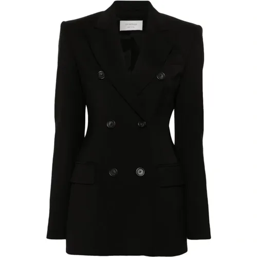 Blazers, female, , Size: 2XS Wool Blazer Double-Breasted Jacket - SPORTMAX - Modalova